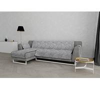 Datex “Glamour” Housse de canapé antidérapante avec chaise-longue gauche, Gris foncé, 290cm