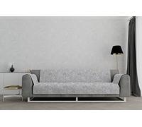 Datex “Glamour” Housse de canapé antidérapante, Gris clair, 4 Places