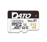 DATO Carte microSD Lightning 512 Go, UHS-II, A1, C10, U3, V60, Full HD, 4K, jusqu'à 280/180 Mo/s - Carte mémoire microSDXC pour téléphones, appareils photo, appareils de jeu portables