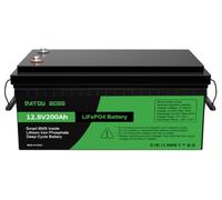 DATOUBOSS 12V 200Ah LiFePO4 Batterie,200A BMS,Protection Contre Les Basses températures,Batterie au Lithium à Cycle Profond 4500-15000 Cycles,Parfaite pour Les Camping-Cars,l'énergie Solaire