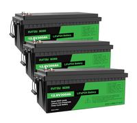 DATOUBOSS 3 * Batterie 12V 300Ah LiFePO4, Batterie Lithium avec BMS 200A, 4000-15000 Cycles Profondes, 3840Wh Energie, Prise en Charge en Connexion Série/Parallèle, pour Camping-Car, Système Solaire