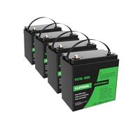 DATOUBOSS 4*Batterie Lithium 12V 50Ah LiFePO4,15000+Cycles Cycle Profond Batterie Lithium,BMS intégré 50A,Max 640W Puissance supportée en série/parallèle,Parfait pour Solaire, Off-Grid.