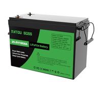 DATOUBOSS Batterie 24V 100Ah LiFePO4, Batterie Lithium avec BMS 100A, 4000-15000 Cycles Profondes, 2560Wh Energie, Prise en Charge en Connexion Série/Parallèle, pour Camping-Car, Système Solaire
