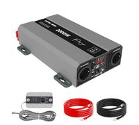 DATOUBOSS Convertisseur 24V 220V 2000W(4000W Crête) Pur Sinus, Transformateur Onde Sinusoïdale Pure, Onduleur avec 2 Prises EU, USB-A et USB-C,Écran LCD,Commande à Distance,Camping-Car Voiture,Solaire
