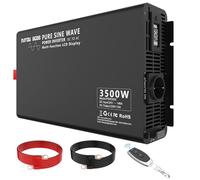 DATOUBOSS Convertisseur 24v 220v Pur Sinus 3500W/7000W Onduleur, 1 Prise EU, Écran LCD, Télécommande sans Fil - Convertisseur pour Voiture, Camion, Camping-Car, Urgence