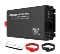 DATOUBOSS Convertisseur Pur Sinus 2000W DC 12V à AC 220V/230V Onduleur-1 Prises EU ACecran Télécommande & LCD transformateur Puissance de Pointe 4000W pour Voiture,Camion,RV,Voyage