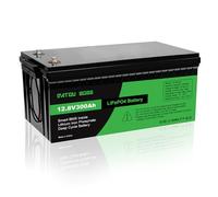 DATOUBOSS LiFePO4 12V 300Ah Batterie, 12.8V Batterie Lithium 3840Wh avec BMS 200A, 10000+ cycles profonds, prise en charge en connexion série/parallèle, pour panneau solaire, marine, ménage