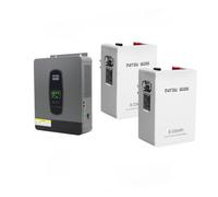 DATOUBOSS Onduleur hybride 24 V 3000 W + 2 batteries LiFePO4 24 V 314 Ah | 8,03 kWh, convient pour l'alimentation de secours des installations solaires, des bâtiments résidentiels et des applications