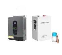 DATOUBOSS Onduleur hybride 24 V 3000 W + batterie LiFePO4 24 V 314 Ah | 8,03 kWh, pour l'alimentation de secours des installations solaires, des bâtiments résidentiels et des applications