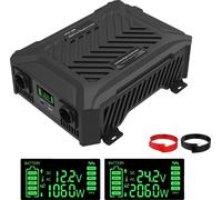 DATOUBOSS Onduleur sinusoïdal pur, 1200W à 3000W de sortie, 12V/24V Commutation automatique, TY-PSW4000W-A