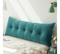 DATOUJL Gros Coussin de canapé headboard Pillow,Non-Slip Bedside Backrest Headboard Cushion for Bed/Sofa/Couch,Tatami Back Bolster Support Reading Pillow (Vert foncé,200 * 55 cm)
