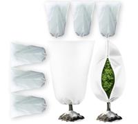 DATOUJL Lot de 6 Housses d’hivernage pour Plantes extérieures, Voile antigel (Blanc,23.6"x31.5"0x80cm)