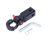 DATOUJLS Bloc Mandon Récupération Récepteur Manille 2 Po Manteau Revêtement Attelage Bloc Récepteur Comprend Un Anneau D Goupille Attelage pour VUS Couvercle œillet remorquage(Noir)