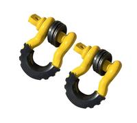 DATOUJLS Manille Arc 5/8" Manille À Anneau en D 42 990 LB Résistance Rupture avec Rondelles Isolantes Récupération Véhicules Tout-Terrain pour Jeep Couvercle œillet remorquage(Jaune 2 pièces)