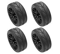 DATOZA 4Pcs 1/10 Pneu en Caoutchouc Rc Voiture De Course Pneus sur La Jante De La Roue Fit pour 9068-6081 Rc Voiture