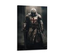 DATOZA Poster décoratif sur toile de chevaliers templiers et impression d'art moderne pour chambre à coucher (60 x 90 cm)