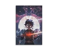 DATOZA Poster décoratif sur toile de l'anime Demon Slayer Yoriichi et Tanjiro - Décoration murale moderne pour chambre à coucher - 30 x 45 cm