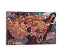 DATOZA Poster décoratif sur toile Demon Slayer Zenitsu et Nezuko - Décoration murale moderne pour chambre à coucher - 30 x 45 cm