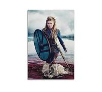 DATOZA Poster décoratif sur toile Vikings Lagertha - Décoration murale moderne pour chambre à coucher - 30 x 45 cm