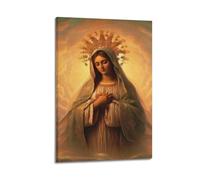 DATOZA Poster vintage de la Vierge Marie sur toile - Impression d'art moderne pour chambre à coucher - 30 x 45 cm