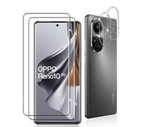 Datree 2 Pièces 3D Verre Trempé pour OPPO Reno 10/Reno 10 Pro 5G, 2 Pièces Caméra Arrière Protecteur,9H Dureté/Anti-Rayures/Sans Bulles/Ultra Résistant,Protection écran