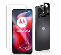 Datree 2 Pièces Verre Trempé pour Motorola Moto G24 /Moto G04 /Moto G04S /Moto E14,2 Pièces Caméra Arrière Protecteur (Noire), Anti-Rayures Vitre Trempé,HD Sans Bulles Ultra Résistant Protection écran