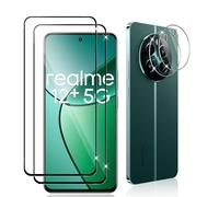 Datree 2 Pièces Verre Trempé pour Realme12 Plus 5G/Realme 12 + 5G/Realme 12 4G, 2 Pièces Caméra Arrière Protecteur, Dureté 9H Double Protection + Caméra Verre Trempé, Protection D'Écran Anti-Rayures