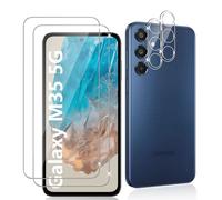 Datree 2 Pièces Verre Trempé pour Samsung Galaxy M35, 2 Pièces Caméra Arrière Protecteur,9H Dureté/Anti-Rayures/Sans Bulles/Ultra Résistant,Protection écran