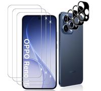 Datree 3 Pièces Verre Trempé pour OPPO Reno 15 5G, 3 Pièces Caméra Arrière Protecteur (Noire), 9H Dureté Anti-Rayures Vitre Trempé, HD Sans Bulles Résistant Protection écran