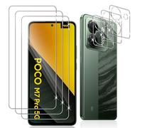 Datree 3 Pièces Verre Trempé pour Poco M7 Pro, 3 Pièces Caméra Arrière Protecteur,9H Dureté/Anti-Rayures/Sans Bulles/Résistant,Protection écran