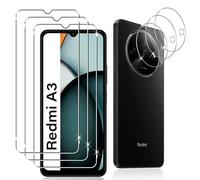 Datree 3 Pièces Verre Trempé pour Xiaomi Redmi A3/Redmi A3X, 3 Pièces Caméra Arrière Protecteur,9H Dureté/Anti-Rayures/Sans Bulles/Ultra Résistant,Protection écran