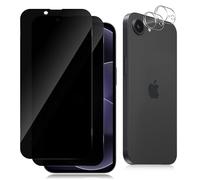 Datree Anti-Espion Verre Trempé pour iPhone 17E 5G, 2+2 Pièces Anti-Spy Protecteur D'écran avec Caméra Arrière Protecteur, Dureté 9H Film Protection, Résistant Aux Rayures