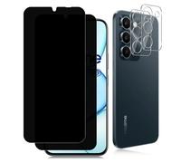 Datree Anti-Espion Verre Trempé pour Realme C100 5G, 2+2 Pièces | Anti-Spy Protecteur D'écran avec Caméra Arrière Protecteur, Dureté 9H Film Protection, Résistant Aux Rayures