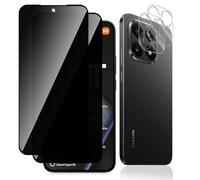 Datree Anti-Espion Verre Trempé pour Xiaomi 15T/15T Pro 5G, 2+2 Pièces Anti-Spy Protecteur D'écran avec Caméra Arrière Protecteur, Dureté 9H Film Protection, Résistant Aux Rayures