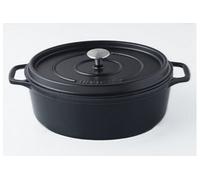 Invicta Cocotte ovale PUV403291 – Fonte émaillée Ø 29 cm Noir mat, tous feux dont induction