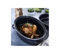 DAUBIERE Rôtissoire Cocotte Roaster ovale Acier Emaillé BAUMALU NOIR D42