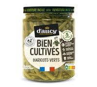 D'AUCY croquant et fondant, haricots verts bien cultivés - 290 g, éclat vert naturel, issu de fermes françaises engagées HVE - Lot de 4