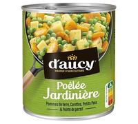 D'AUCY Délice Gourmand : Poêlée Jardinière au Jus de Carottes 580g - Savoureux mélange de légumes cuisinés, 100% naturel_REFERER. - Le Lot De 4