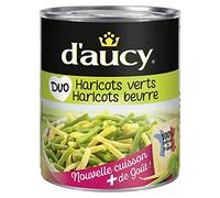 D'AUCY - Duo de Haricots Verts et Haricots Beurre Extra Fins, 455g, pour un Repas Savoureux - Le Lot De 4