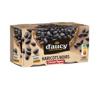 D'AUCY Haricots Noirs Cuisson Vapeur - 2 Boîtes de 130g - Sans Conservateur - Prêts à Consommer Froid ou Chaud - Marque d'Agriculteurs - Lot de 4