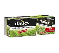 D'AUCY Haricots Verts Extra Fins en conserve 330g, légume prêt à cuisiner et savoureux- Lot De 4