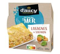 D'AUCY - Lasagnes Saumon Savoureuses, Plat cuisiné gourmand, Barquette 300 g