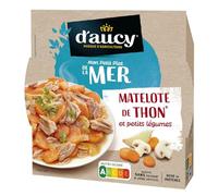 D'AUCY - Matee Thon aux Légumes, Plat Cuisiné Prêt à Chauffer, Barquette 300G - Lot de 4