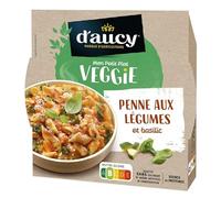 D'Aucy Mon Petit Plat Veggie 300g : Penne savoureux aux légumes frais et basilic, prêt à déguster- Lot De 4