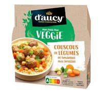 D'AUCY - Plat Cuisiné Couscous Gourmand aux Boulettes et Légumes Savoureux (Barquette 320g) - Le Lot De 3