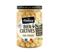 D'AUCY - Pois Chiches Cuisinés Gourmands, Source de Protéines et de Fibres, Boîte 425g