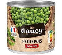 D'AUCY - Pois Étuvée Extra Fins Savoureux et Fondants, Bocaux 280G - Lot de 4