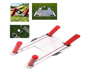 Dauerhaft Base de Piège de Vitesse de Golf Aide à l'Entraînement de Swing avec Base en Acrylique et 6 Tiges de Chemin