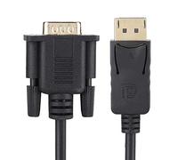 DAUERHAFT Câble DisplayPort vers VGA 1080p, Adaptateur DP vers VGA pour PC et Ordinateur Portable, Connecteurs Plaqués Or, 1,8 m
