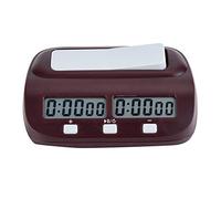 DAUERHAFT Horloge D'échecs Portable, Minuterie D'échecs Numérique, Minuterie de Jeu de Société D'horloge D'échecs, 10 Heures, Deux Temps de Base Différents, Compte à Rebours Préréglable